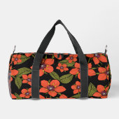 Rotes florales Wasserfarbenmuster Duffle Bag (Rückseite)
