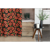 Rotes florales Wasserfarbenmuster Duschvorhang
