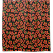 Rotes florales Wasserfarbenmuster Duschvorhang (Vorderseite)