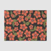 Rotes florales Wasserfarbmuster Seidenpapier (Vorderseite)