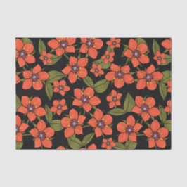 Rotes florales Wasserfarbmuster Seidenpapier