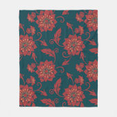 Rotes, florentfarbenes Damastmuster Fleecedecke (Vorderseite)