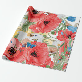 Rotes Flower Wrapping Papier Geschenkpapier