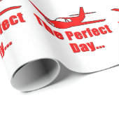 Rotes Flugzeug Geschenkpapier (Rolleneckpunkt)