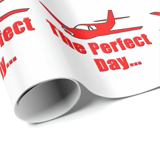 Rotes Flugzeug Geschenkpapier (Rolleneckpunkt)