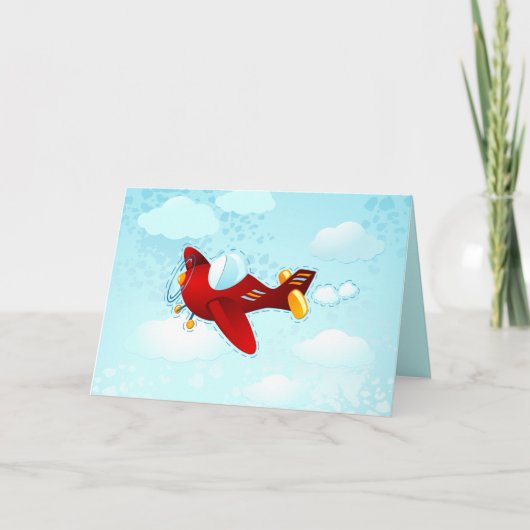 Rotes Flugzeug, Grußkarte Karte (Vorderseite)