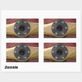 Rotes Flugzeug Holzschraubenkleber Rechteckiger Aufkleber (Blatt)