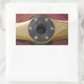 Rotes Flugzeug Holzschraubenkleber Rechteckiger Aufkleber (Tasche)