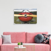 Rotes Flugzeug und Holzschrauber Leinwanddruck (Insitu (Wohnzimmer))