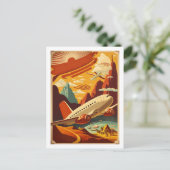 Rotes & Flugzeug Vintage Parco Tassino Postkarte (Stehend Vorderseite)