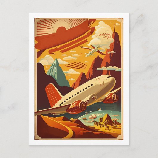 Rotes & Flugzeug Vintage Parco Tassino Postkarte (Vorderseite)