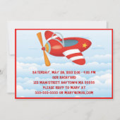 Rotes Flugzeug zum Geburtstag Einladung (Vorderseite)