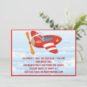 Rotes Flugzeug zum Geburtstag Einladung (Stehend Vorderseite)