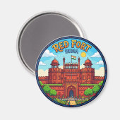 Rotes Fort Indien Magnet (Vorderseite/Rückseite)