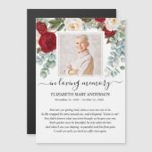 Rotes Foto Beileid Beerdigung Gebetskarte Magnetkarte (Vorne/Hinten)