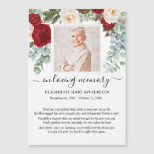 Rotes Foto Beileid Beerdigung Gebetskarte Magnetkarte (Vorderseite)