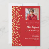 Rotes Foto Einladung (Vorderseite)