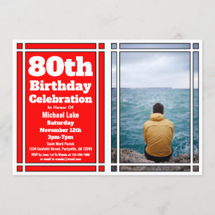 Rotes Foto - Einladung zum Geburtstag