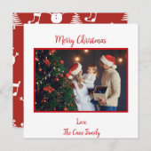 Rotes Foto Frohe Weihnachtskarte (Vorne/Hinten)