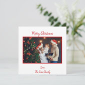 Rotes Foto Frohe Weihnachtskarte (Stehend Vorderseite)