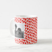 Rotes Foto Herzenvalentines Tages Kaffeetasse (Vorderseite Links)