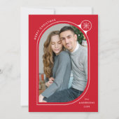 Rotes Foto mit abgerundeten Rahmen Feiertagskarte (Vorderseite)