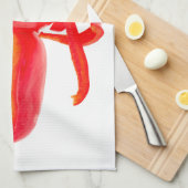 Rotes Foto mit Text Geschirrtuch (Viertel Falte)