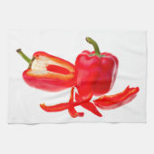 Rotes Foto mit Text Geschirrtuch (Horizontal)