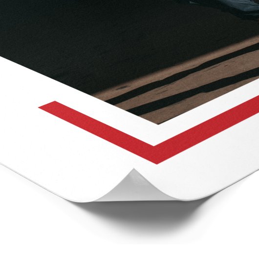 Rotes Foto Moderner Abschluss Poster (Ecke)