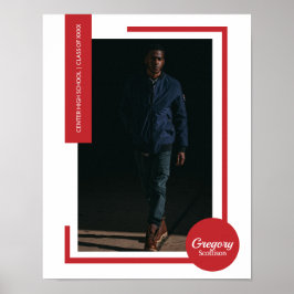 Rotes Foto Moderner Abschluss Poster