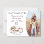 Rotes Foto Save the Date Magneteinladung (Vorderseite)