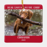 Rotes Foto Schneeflocken Sehr geehrte Damen und He Keramikornament<br><div class="desc">Ein einfacher Foto-Sake</div>