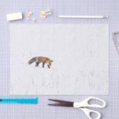 ROTES FOX AUF SCHNEETISSUPAPIER SEIDENPAPIER (Handwerk)
