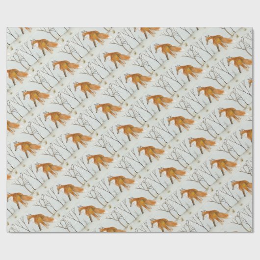 Rotes Fox-Packpapier Geschenkpapier (Flach)