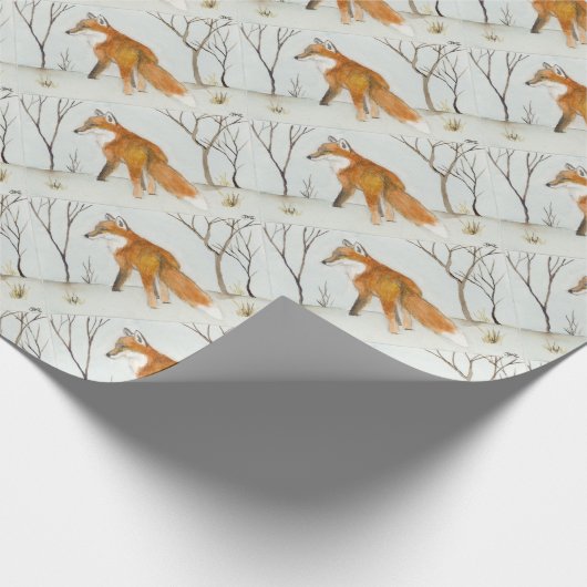 Rotes Fox-Packpapier Geschenkpapier (Ecke)