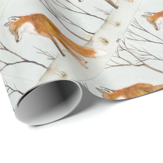 Rotes Fox-Packpapier Geschenkpapier (Rolleneckpunkt)