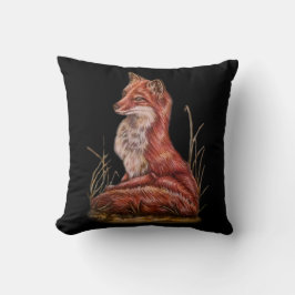 Rotes Fox-Tierkunst-Zeichnen Kissen