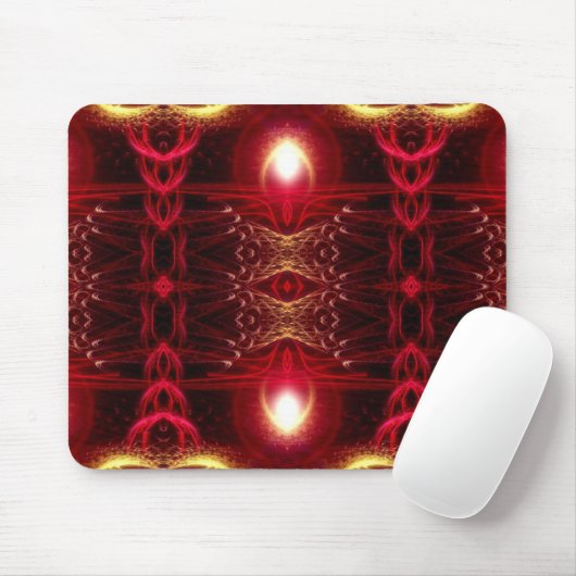 Rotes Fraktal Mousepad (Mit Mouse)