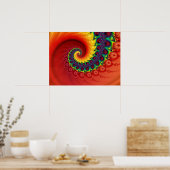 Rotes Fraktal Nautilus Spiral Poster (Küche)
