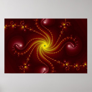 Rotes Fraktal Poster
