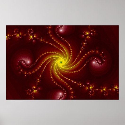 Rotes Fraktal Poster (Vorne)