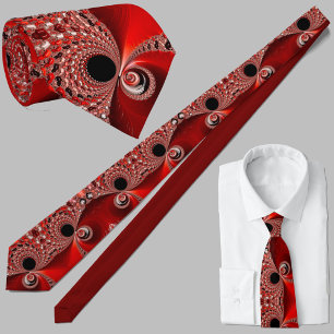 Rotes Fraktales Spiralmuster - Modern Mathematisch Krawatte