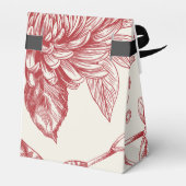 Rotes Französisches Floral Toile Geschenkschachtel (Rückseite)