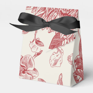 Rotes Französisches Floral Toile Geschenkschachtel