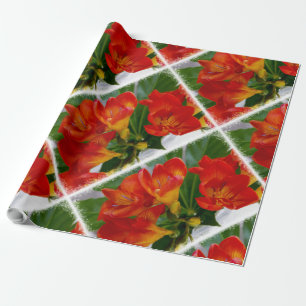 Rotes Freesie Geschenkpapier