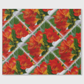 Rotes Freesie Geschenkpapier (Flach)