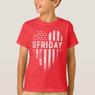 Rotes Freitag beunruhigtes USA-Herz-Militär T-Shirt