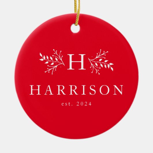 Rotes frisch vermähltes Foto für rustikale Urlaubs Keramik Ornament (Vorne)