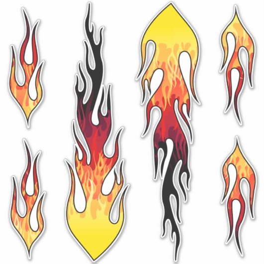 Rotes Frisierte Auto Flammen Aufkleber (Vorderseite)