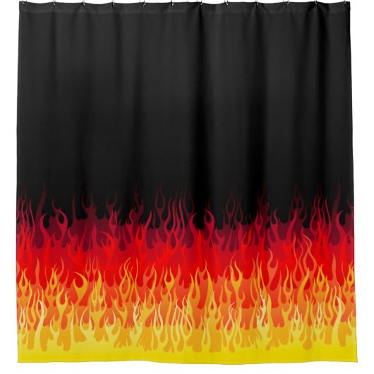 Rotes Frisierte Auto Flammen Duschvorhang (Vorderseite)